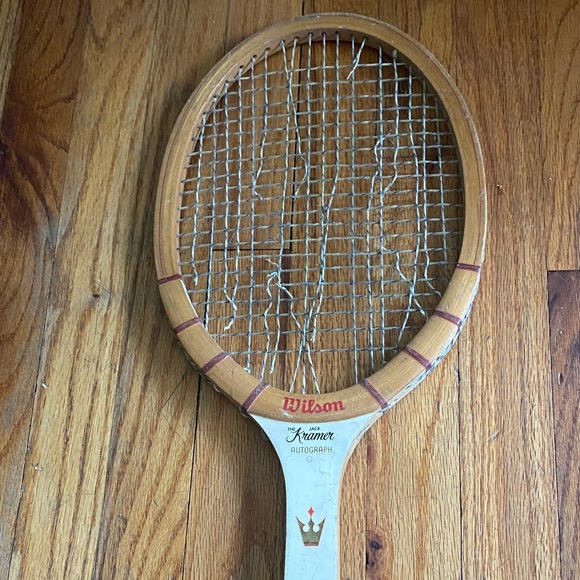 Wilson | Other | Wilson Kramer Autograph Wooden Tennis Racket With Red ...